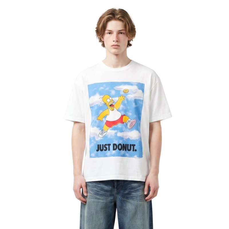 画像2: Unisex HOMER Simpson The Simpsons JUST DONUT. Tshirts 男女兼用 ホーマー シンプソン シンプソンズ ジャストトーナツ プリント 半袖 Tシャツ (2)