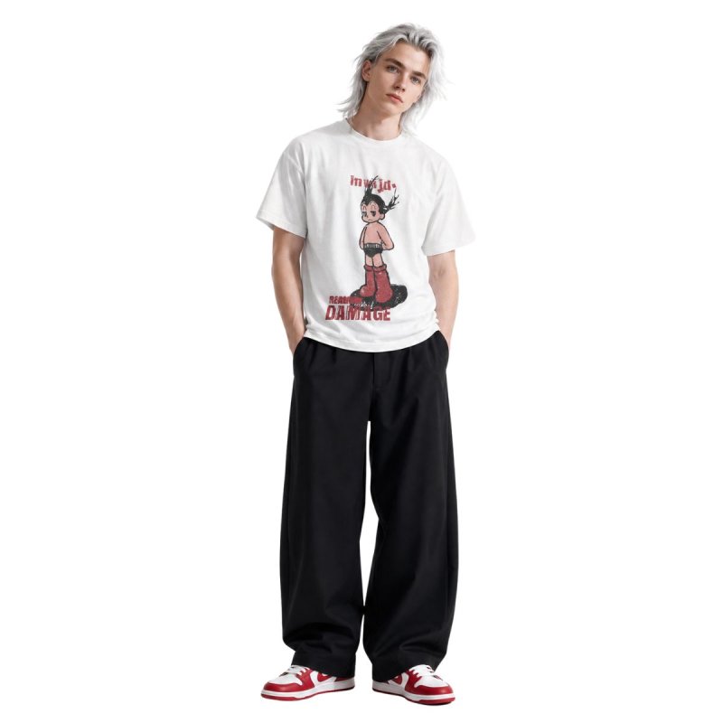 画像2: Vintage Unisex Astro Boy Print Crew Neck Tshirts 男女兼用 ヴィンテージ風 古着風 ラウンドネック アストロボーイ 鉄腕アトム プリント Tシャツ  (2)