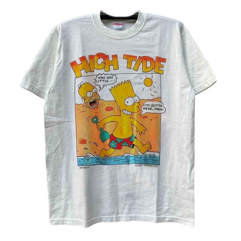 画像1: HIGH TIDE The Simpsons Vintage Style Short-Sleeve T-Shirt　 ユニセックス男女兼用 HIGH TIDE 満潮ザ・シンプソンズ  ヴィンテージスタイル半袖Tシャツ半袖 Tシャツ (1)