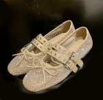 画像6:  Openwork Mesh Ribbon Double Buckle Ballet Flats Pumps 透かし彫りメッシュリボンダブルバックルバレエシューズパンプス (6)
