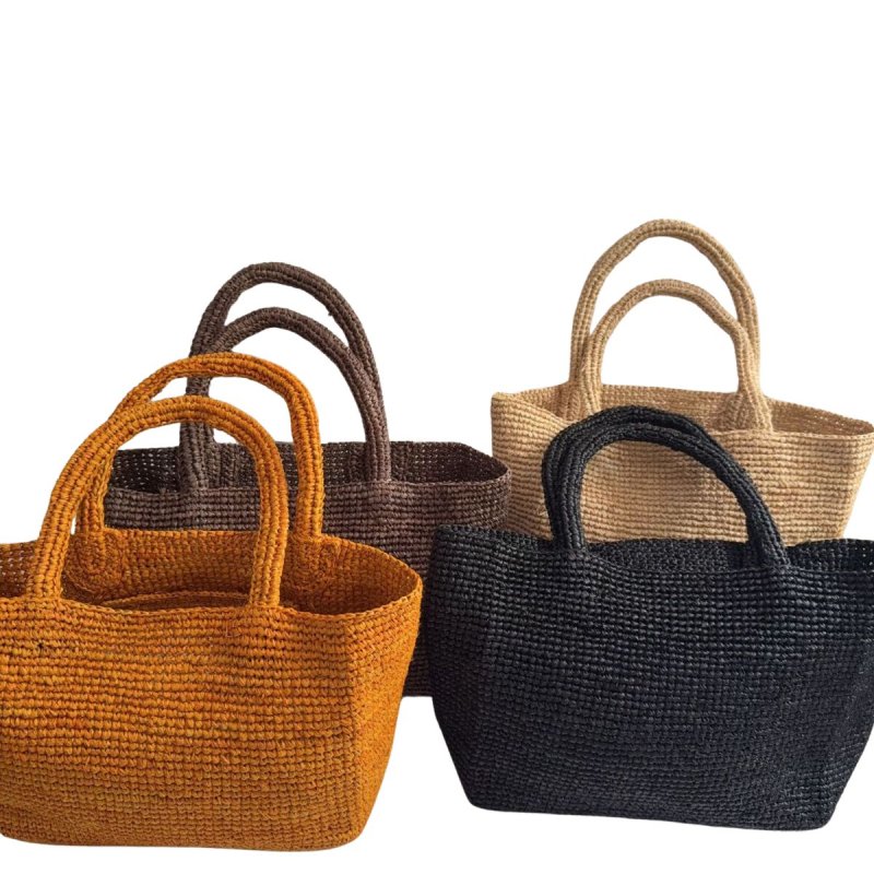 画像5: French Retro Raffia Tote Basket Bag tote  bag　fフレンチスタイルラフィアかご籠カゴトートバッグ (5)