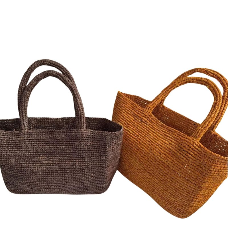 画像6: French Retro Raffia Tote Basket Bag tote  bag　fフレンチスタイルラフィアかご籠カゴトートバッグ (6)