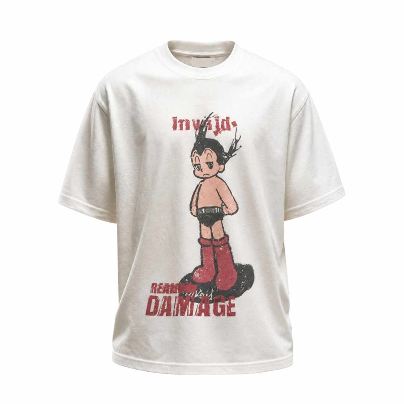 画像1: Vintage Unisex Astro Boy Print Crew Neck Tshirts 男女兼用 ヴィンテージ風 古着風 ラウンドネック アストロボーイ 鉄腕アトム プリント Tシャツ  (1)