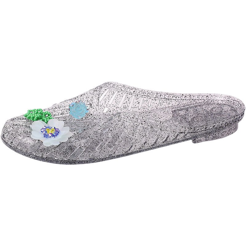 画像9: Rhinestone Flower Crystal Flat Closed Toe Slippers, Crystal Jelly Shoes pumps Shoes   ラインストーンフラワークリスタル付きフラットクローズドトゥスリッパクリ​​スタルゼリーシューズパンプス　 (9)