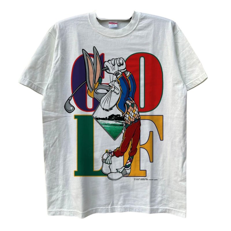 画像1: Bugs Bunny golfer Vintage Style Short-Sleeve T-Shirt　 ユニセックス男女兼用バッグス・バニーゴルファー ヴィンテージスタイル半袖Tシャツ半袖 Tシャツ (1)