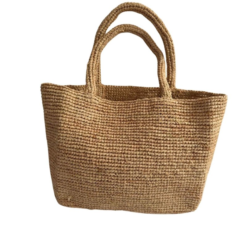 画像2: French Retro Raffia Tote Basket Bag tote  bag　fフレンチスタイルラフィアかご籠カゴトートバッグ (2)