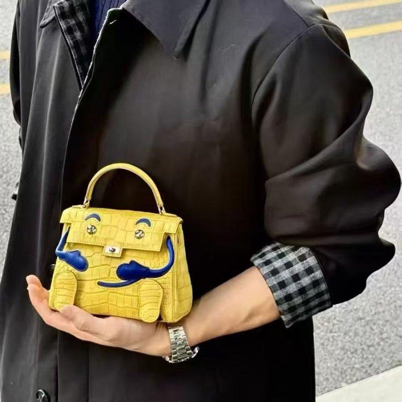 画像6: Embossed Monster Ocean Doll Bag 2-way tote shoulder bag doll bag color 型押し モンスター オーシャン ドールバッグ トートショルダー２WAYバッグ (6)