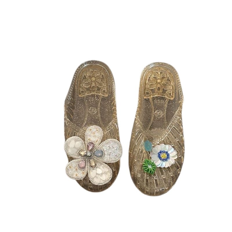 画像7: Rhinestone Flower Crystal Flat Closed Toe Slippers, Crystal Jelly Shoes pumps Shoes   ラインストーンフラワークリスタル付きフラットクローズドトゥスリッパクリ​​スタルゼリーシューズパンプス　 (7)