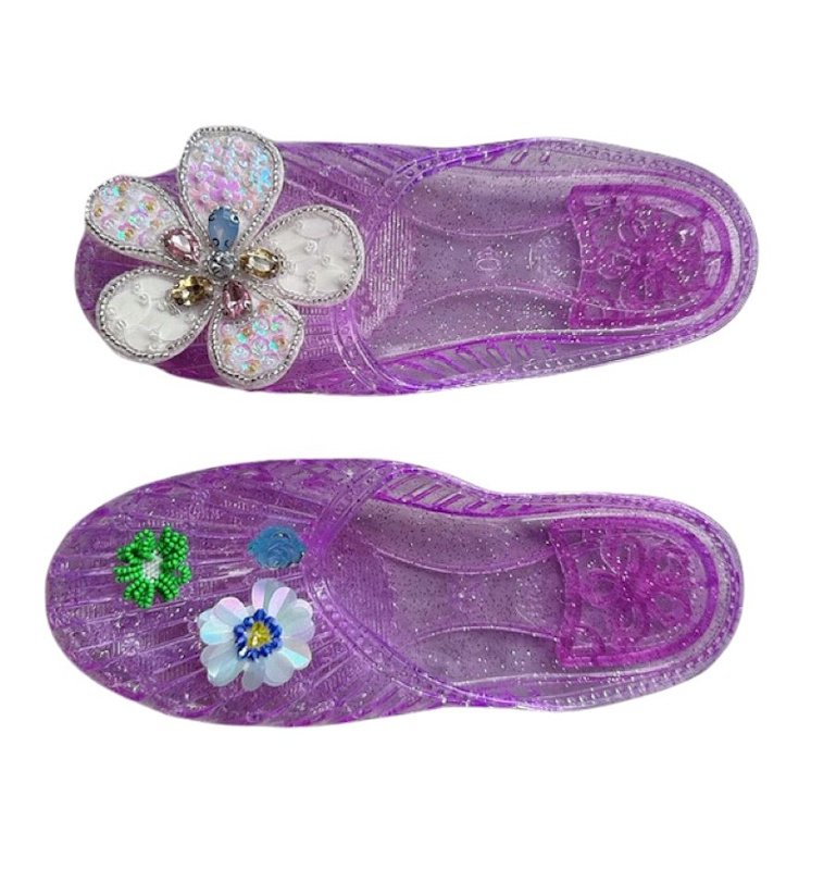 画像4: Rhinestone Flower Crystal Flat Closed Toe Slippers, Crystal Jelly Shoes pumps Shoes   ラインストーンフラワークリスタル付きフラットクローズドトゥスリッパクリ​​スタルゼリーシューズパンプス　 (4)
