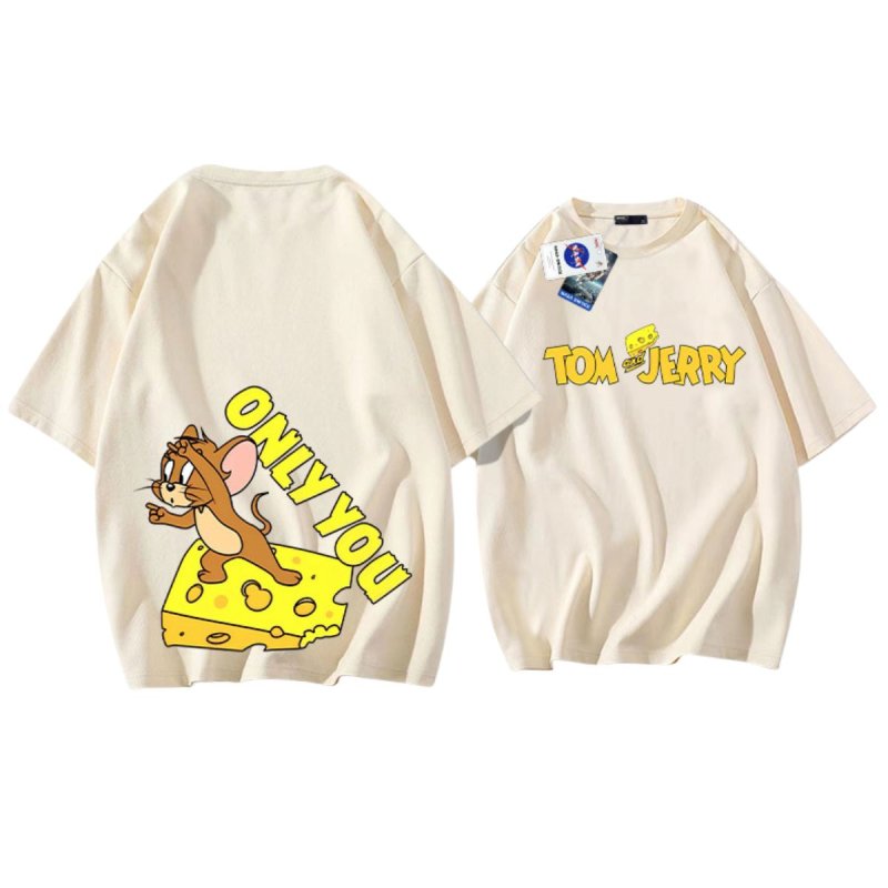 画像2: Kids Unisex Tom &Jerry Only you short-sleeved T-shirt トム＆ジェリー オンリーユー 半袖Ｔシャツ ユニセックス 男女兼用 ペア キッズ 親子コーデ (2)