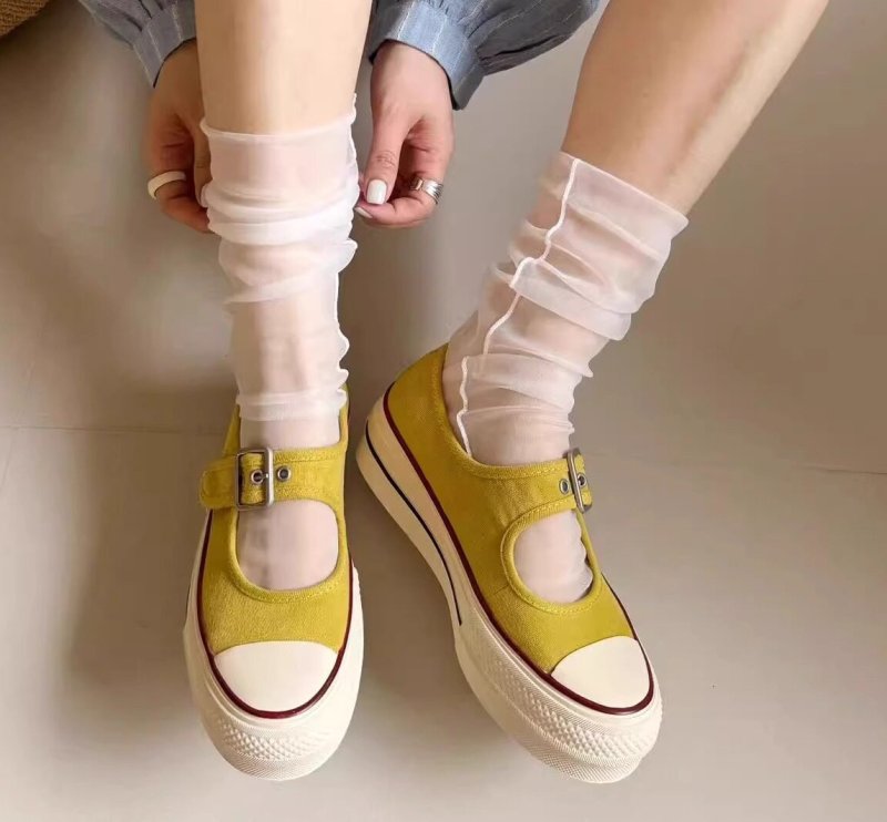 画像7: Ｗomen's Platform strap canvas Mary Jane sneakers Y2K   厚底  メリージェーン ストラップキャンバススニーカープラットフォーム  (7)