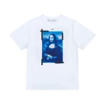 画像2: Unisex Mona Lisa loose irregular hedging round neck Tshirts 男女兼用 パロディー モナリザ 半袖 Tシャツ (2)