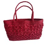 画像5: 3D Flower Raffia Woven Tote Shoulder Basket Bag　3Dフラワーラフィア編みフレンチかご籠カゴトートショルダーバッグ (5)