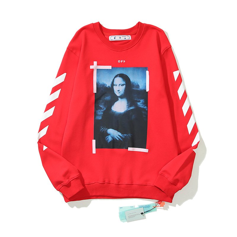 画像2: Unisex Mona Lisa loose irregular hedging round neck sweat shirts 男女兼用 パロディー モナリザ スウェットプルオーバー トレーナー (2)