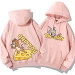 画像9: Tom and Jerry ME TO  ONLY YOU hoodie  トム＆ジェリー ロゴ入り スウェット パーカーユニセックス 男女兼用 幅広いサイズ ペアルック (9)