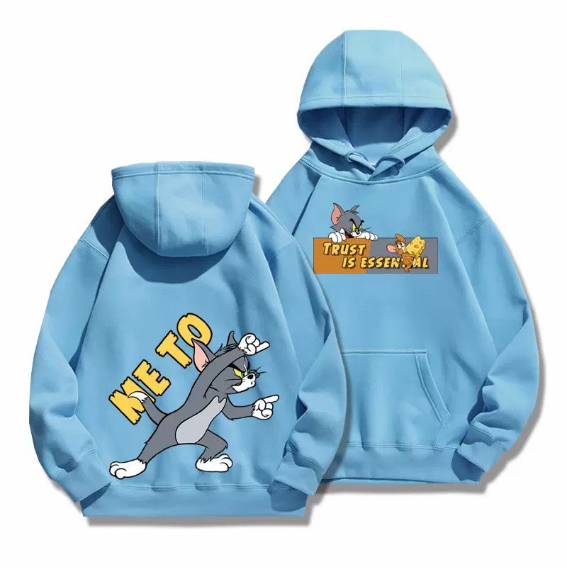画像6: Tom and Jerry trust is essential ME TO  ONLY YOU hoodie  トム＆ジェリー ロゴ入り スウェット パーカーユニセックス 男女兼用 幅広いサイズ ペアルック (6)