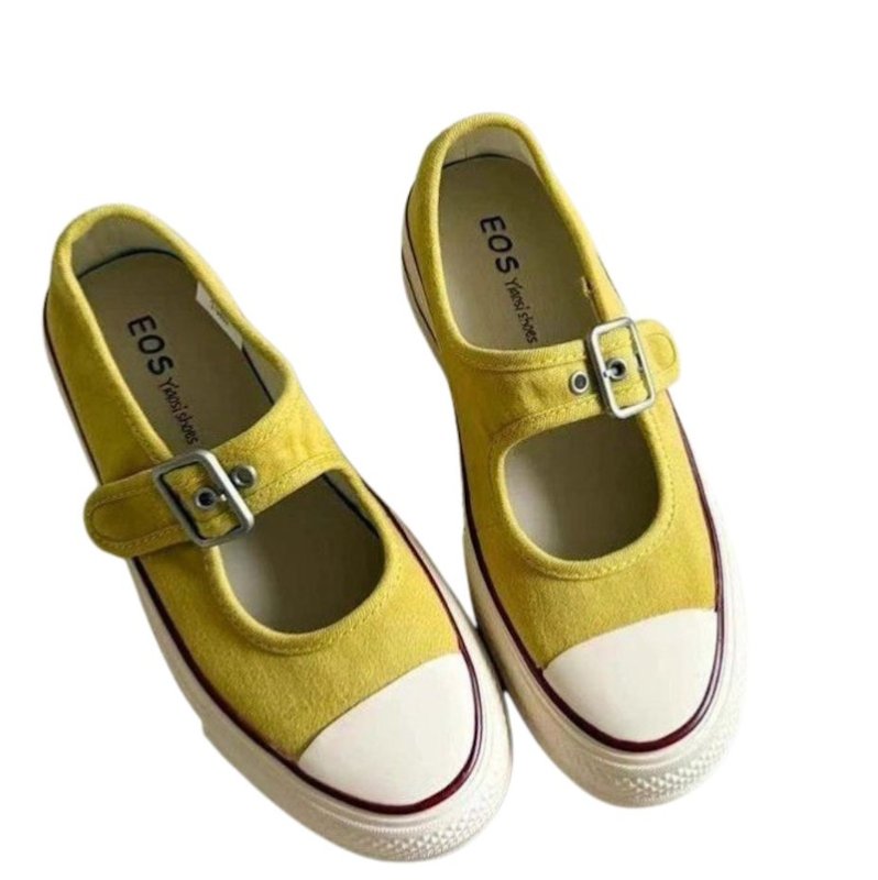 画像4: Ｗomen's Platform strap canvas Mary Jane sneakers Y2K   厚底  メリージェーン ストラップキャンバススニーカープラットフォーム  (4)