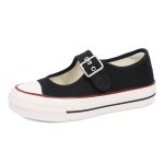 画像1: Ｗomen's Platform strap canvas Mary Jane sneakers Y2K   厚底  メリージェーン ストラップキャンバススニーカープラットフォーム  (1)