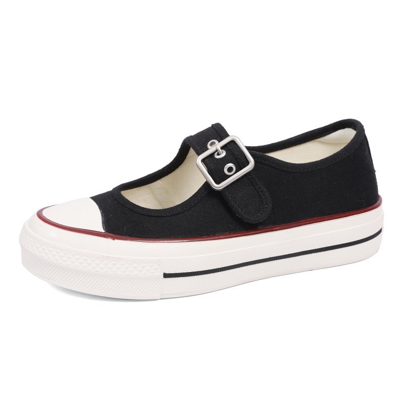 画像1: Ｗomen's Platform strap canvas Mary Jane sneakers Y2K   厚底  メリージェーン ストラップキャンバススニーカープラットフォーム  (1)