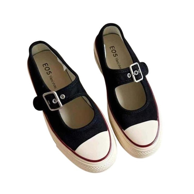 画像6: Ｗomen's Platform strap canvas Mary Jane sneakers Y2K   厚底  メリージェーン ストラップキャンバススニーカープラットフォーム  (6)