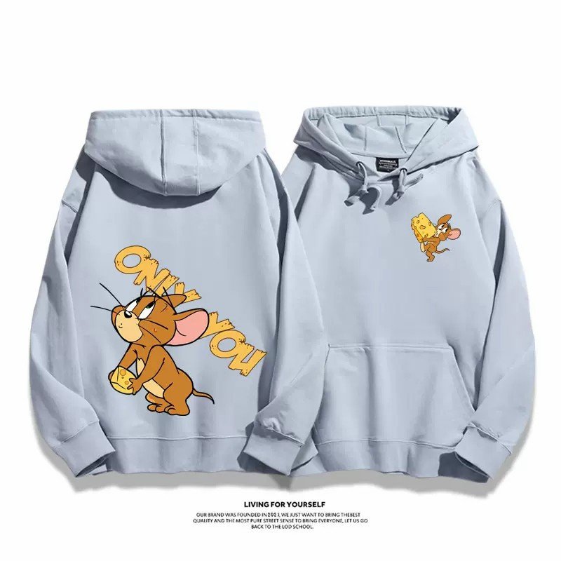 画像5: Tom and Jerry trust is essential ME TO  ONLY YOU hoodie  トム＆ジェリー ロゴ入り スウェット パーカーユニセックス 男女兼用 幅広いサイズ ペアルック (5)