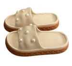 画像2: Platform pearl sandal slippers　  プラットフォーム厚底パールサンダルスリッパ  シューズ　 (2)