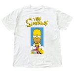 画像1: The Simpsons Homer Simpson Vintage Style PrintTshirts ユニセックス男女兼用ザシンプソンズホーマーシンプソンヴィンテージスタイルプリント 半袖 Tシャツ (1)