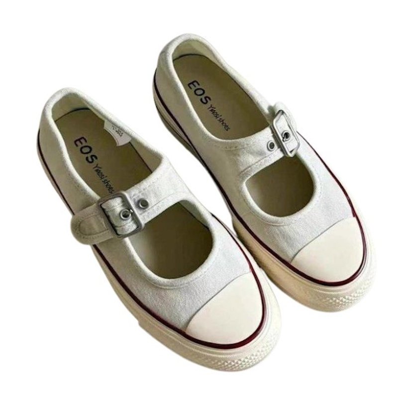 画像5: Ｗomen's Platform strap canvas Mary Jane sneakers Y2K   厚底  メリージェーン ストラップキャンバススニーカープラットフォーム  (5)