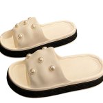 画像4: Platform pearl sandal slippers　  プラットフォーム厚底パールサンダルスリッパ  シューズ　 (4)