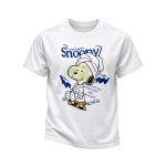 画像1: SNOOPY bathrobe print Tshirts バスローブ スヌーピー プリント 半袖 ラウンドネック Tシャツ (1)