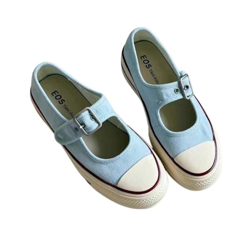 画像3: Ｗomen's Platform strap canvas Mary Jane sneakers Y2K   厚底  メリージェーン ストラップキャンバススニーカープラットフォーム  (3)