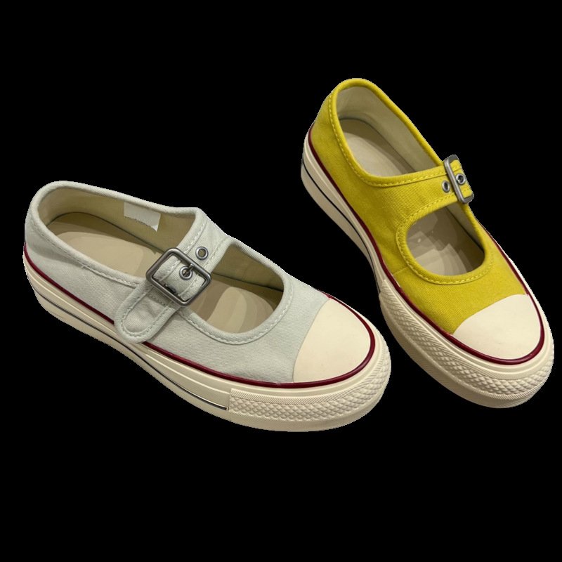 画像9: Ｗomen's Platform strap canvas Mary Jane sneakers Y2K   厚底  メリージェーン ストラップキャンバススニーカープラットフォーム  (9)