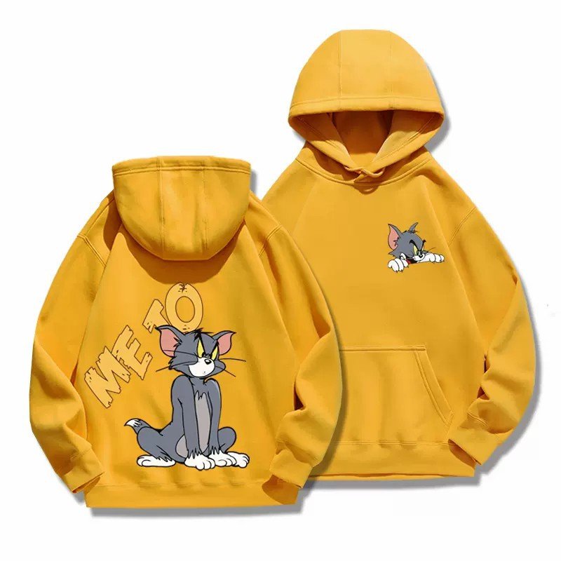 画像3: Tom and Jerry trust is essential ME TO  ONLY YOU hoodie  トム＆ジェリー ロゴ入り スウェット パーカーユニセックス 男女兼用 幅広いサイズ ペアルック (3)