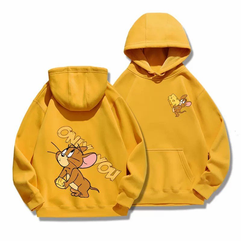 画像12: Tom and Jerry trust is essential ME TO  ONLY YOU hoodie  トム＆ジェリー ロゴ入り スウェット パーカーユニセックス 男女兼用 幅広いサイズ ペアルック (12)
