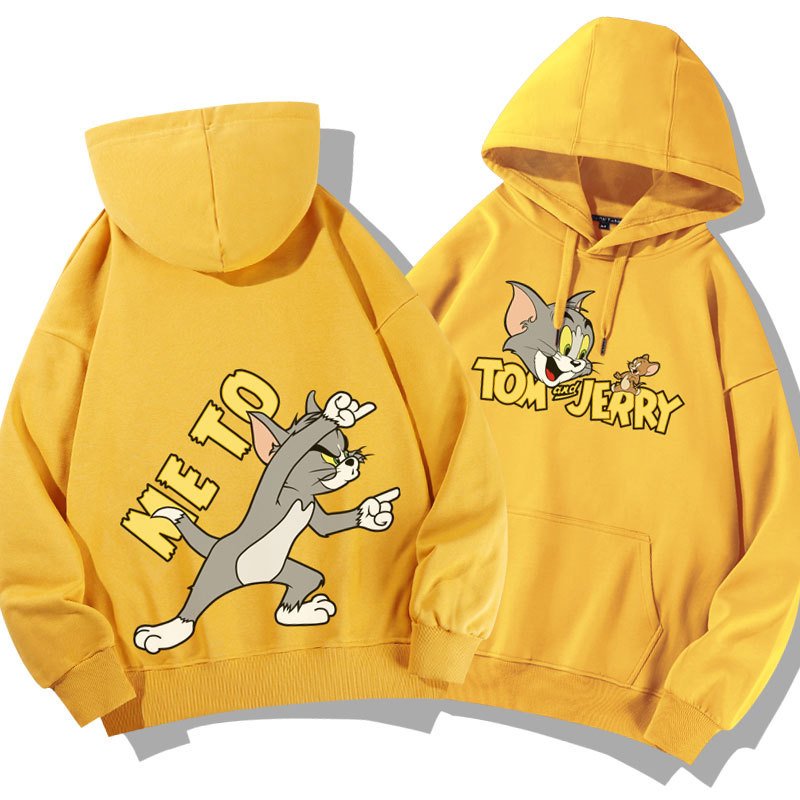 画像4: Tom and Jerry ME TO  ONLY YOU hoodie  トム＆ジェリー ロゴ入り スウェット パーカーユニセックス 男女兼用 幅広いサイズ ペアルック (4)