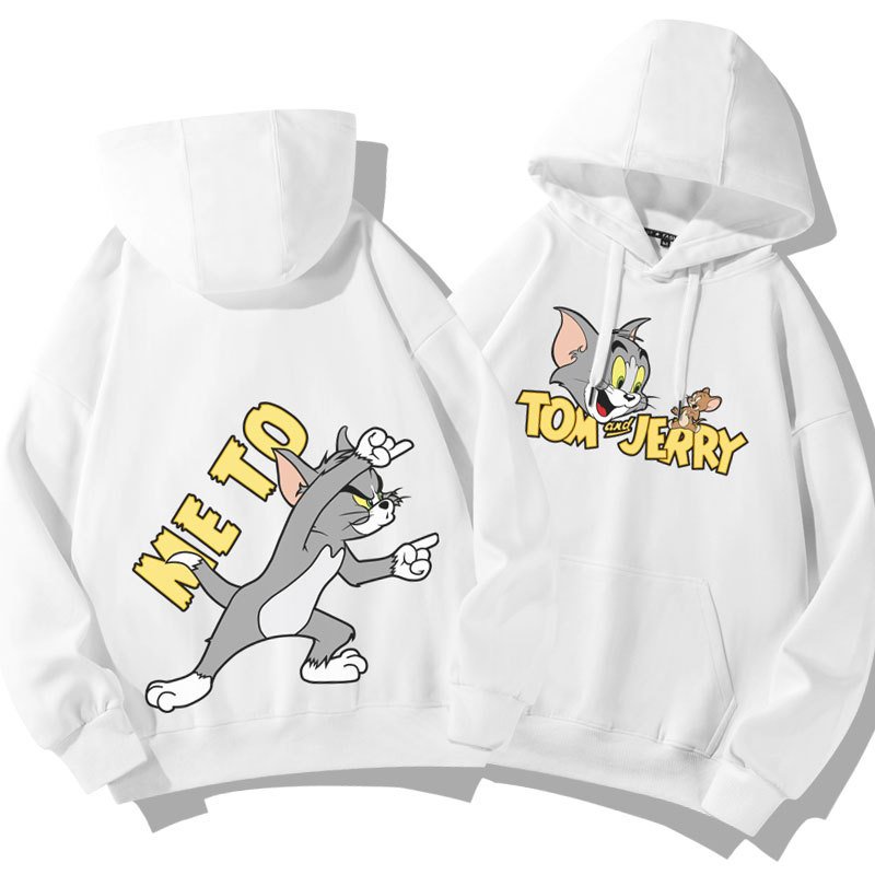画像10: Tom and Jerry ME TO  ONLY YOU hoodie  トム＆ジェリー ロゴ入り スウェット パーカーユニセックス 男女兼用 幅広いサイズ ペアルック (10)