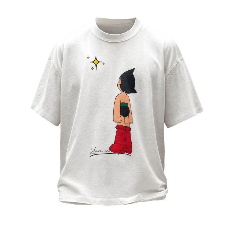画像1: Vintage Unisex Back shot Astro Boy Print Crew Neck Tshirts 男女兼用 ヴィンテージ風 古着風 ラウンドネック バックショット アストロボーイ 鉄腕アトム プリント Tシャツ  (1)