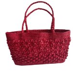 画像3: 3D Flower Raffia Woven Tote Shoulder Basket Bag　3Dフラワーラフィア編みフレンチかご籠カゴトートショルダーバッグ (3)