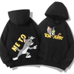 画像2: Tom and Jerry ME TO  ONLY YOU hoodie  トム＆ジェリー ロゴ入り スウェット パーカーユニセックス 男女兼用 幅広いサイズ ペアルック (2)