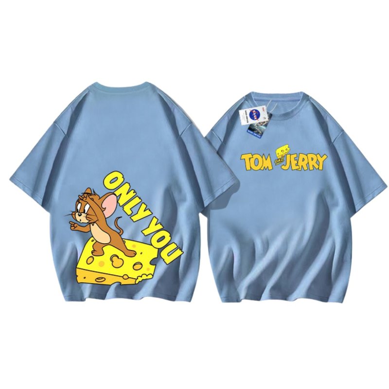 画像1: Kids Unisex Tom &Jerry Only you short-sleeved T-shirt トム＆ジェリー オンリーユー 半袖Ｔシャツ ユニセックス 男女兼用 ペア キッズ 親子コーデ (1)