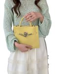 画像11: Genuine Leather Kelly Mini Tote Shoulder Crossbody Bag　本革レザーケリーミニトートショルダークロスボディバッグ (11)