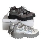 画像3: Ｗomen's Platform chunky sole flower lace-up sneakers プラットフォームチャンキーソールフラワー付きレースアップスニーカー (3)