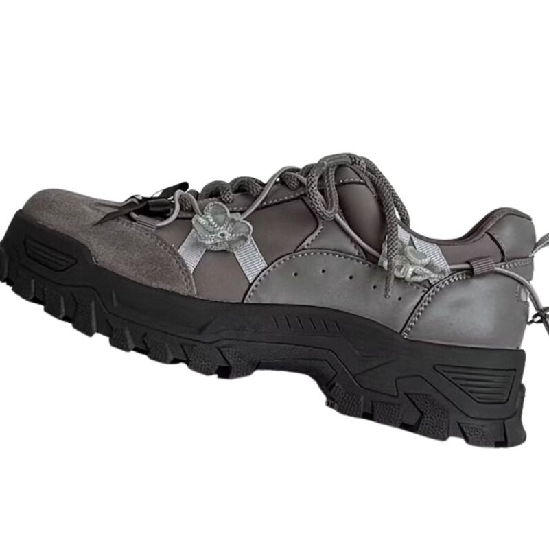 画像2: Ｗomen's Platform chunky sole flower lace-up sneakers プラットフォームチャンキーソールフラワー付きレースアップスニーカー (2)
