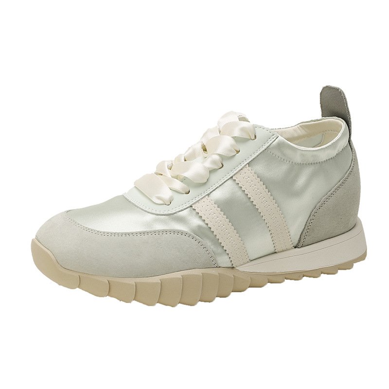 画像5: Ｗomen's Paste Color Leather Satin Metallic platform Mary Jane sneakers trainers Y2K 本革 リアルレザー パステルカラー シークレットインソール 厚底 サテン メタリックスニーカープラットフォーム  バレエコア (5)