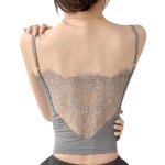 画像1: padded back lace camisole　パッド入りバックレースキャミソールタンクトップTシャツ (1)