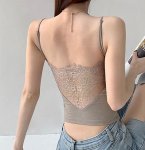 画像4: padded back lace camisole　パッド入りバックレースキャミソールタンクトップTシャツ (4)