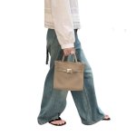 画像10: Genuine Leather Kelly Mini Tote Shoulder Crossbody Bag　本革レザーケリーミニトートショルダークロスボディバッグ (10)