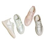 画像1: Ｗomen's Paste Color Leather Satin Metallic platform Mary Jane sneakers trainers Y2K 本革 リアルレザー パステルカラー シークレットインソール 厚底 サテン メタリックスニーカープラットフォーム  バレエコア (1)