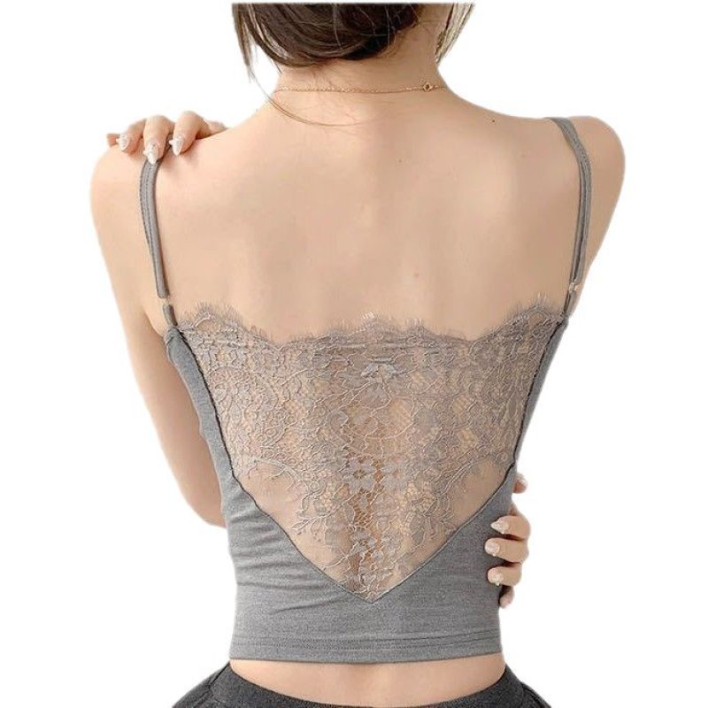 画像10: padded back lace camisole　パッド入りバックレースキャミソールタンクトップTシャツ (10)