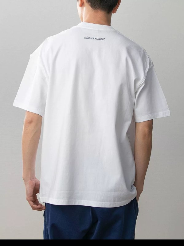 画像4:  Snoopy Daisy Short Sleeve T-Shirt  　ユニセックス 男女兼用スヌーピーデイズィプリント 半袖 Tシャツ (4)